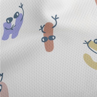 Playful Letters With Hands And Athletic Mesh Flat Back