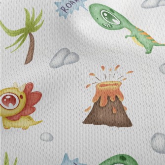 Big-eyed Baby Dinosaur And Vol Athletic Mesh Flat Back