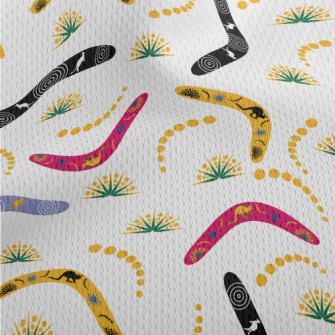 Kangaroo Image On Boomerang Athletic Mesh Flat Back