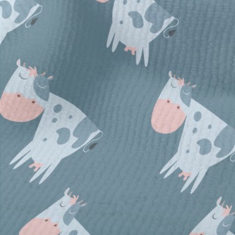 Hand Drawn Style Cow With Clos Terry