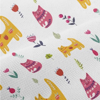 Colorful Cats And Flowers Performance Linen