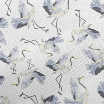 Red-crowned Cranes Spread Thei Performance Linen