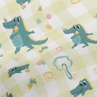 Big Eyed Crocodile Holding An  Performance Linen