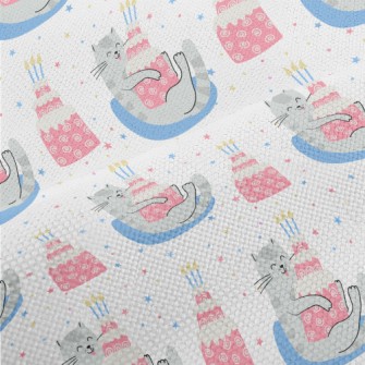 Greedy Cat Holding Cake Performance Linen