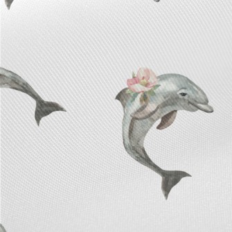 Dolphin With Flowers On Its Bo Twill