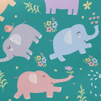 Baby Elephants Playing Casuall Twill