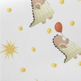 Cute Dinosaur Holding A Balloo Twill