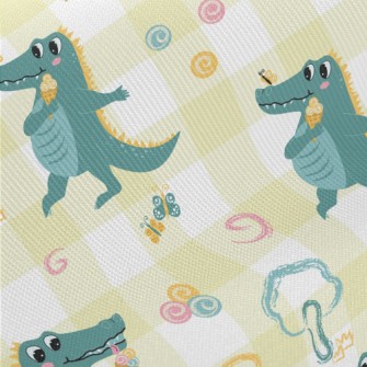 Big Eyed Crocodile Holding An  Twill