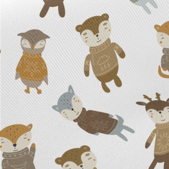 Animals Wearing Sweaters Twill