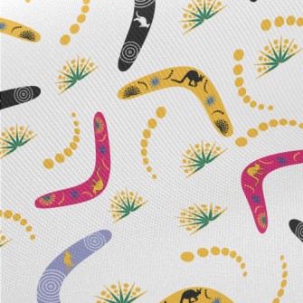Kangaroo Image On Boomerang Twill