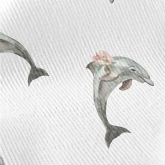 Dolphin With Flowers On Its Bo Standard Corduroy