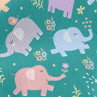 Baby Elephants Playing Casuall Standard Corduroy