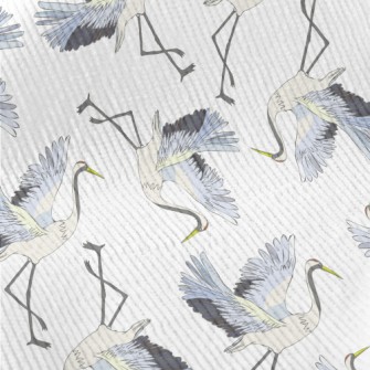Red-crowned Cranes Spread Thei Standard Corduroy