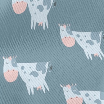 Hand Drawn Style Cow With Clos Standard Corduroy