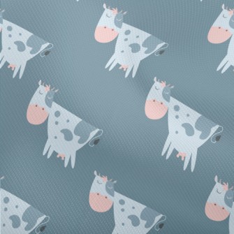 Hand Drawn Style Cow With Clos Dobby