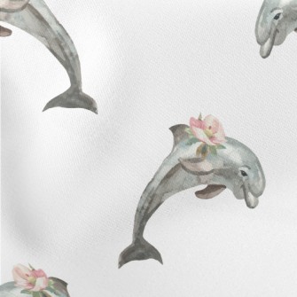 Dolphin With Flowers On Its Bo Stretch Ponte