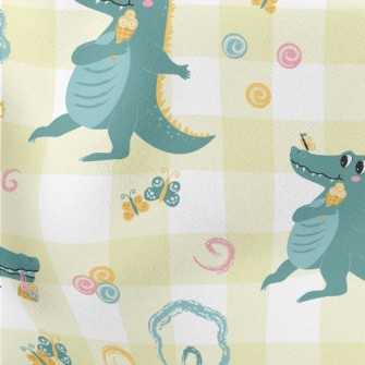 Big Eyed Crocodile Holding An  Stretch Ponte