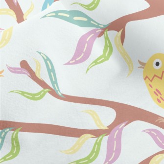 Bird Singing On A Branch Micro Fleece