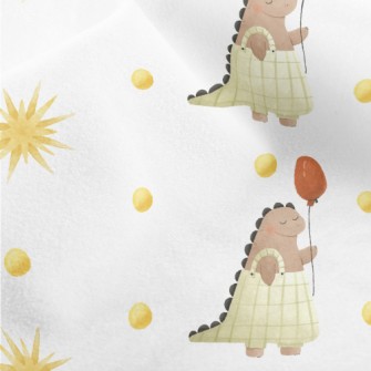 Cute Dinosaur Holding A Balloo Micro Fleece
