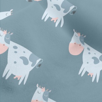 Hand Drawn Style Cow With Clos Micro Fleece
