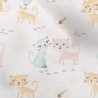 Bright Cat With Pink Ears Micro Fleece