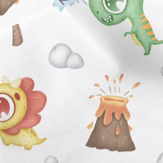 Big-eyed Baby Dinosaur And Vol Micro Fleece
