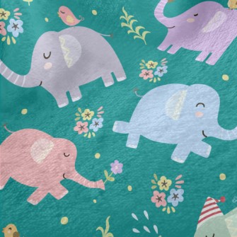 Baby Elephants Playing Casuall Minky
