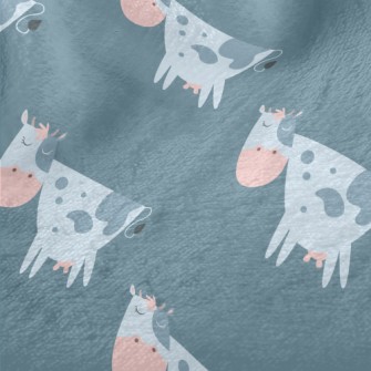 Hand Drawn Style Cow With Clos Minky