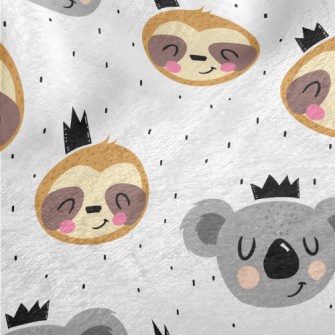 Big Heads Of Koalas And Sloths Minky