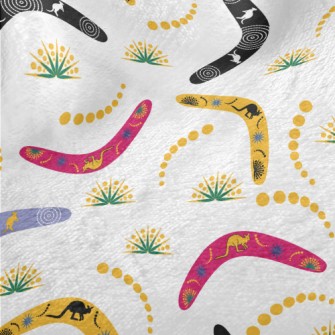 Kangaroo Image On Boomerang Minky