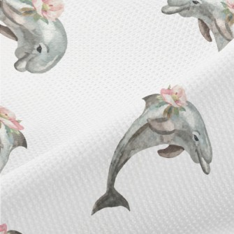Dolphin With Flowers On Its Bo Piqué