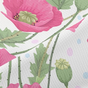 Poppies Blooming Everywhere Piqué