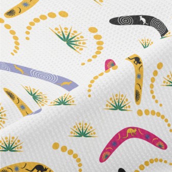Kangaroo Image On Boomerang Piqué