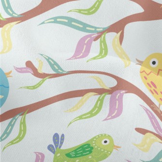 Bird Singing On A Branch Lightweight Performance Linen