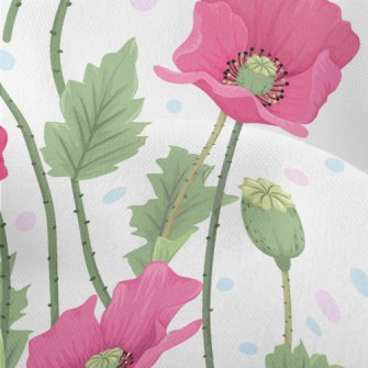 Poppies Blooming Everywhere Lightweight Performance Linen