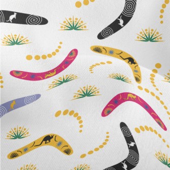 Kangaroo Image On Boomerang Lightweight Performance Linen