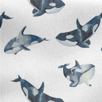 Killer Whales Swimming Freely Jersey Backed Fleece