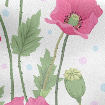 Poppies Blooming Everywhere Jersey Backed Fleece