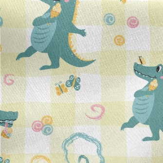 Big Eyed Crocodile Holding An  Jersey Backed Fleece