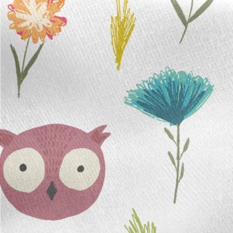 Big-eyed Cute Owl Jersey Backed Fleece