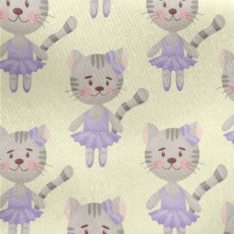 Cat In Purple Dancing Costume Jersey Backed Fleece