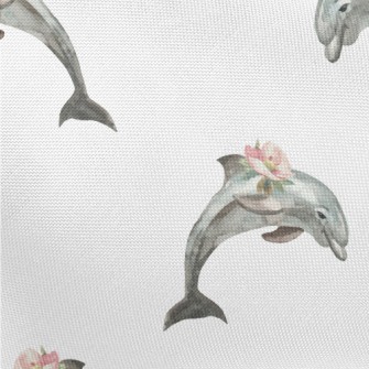 Dolphin With Flowers On Its Bo Pongee