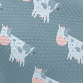 Hand Drawn Style Cow With Clos Pongee
