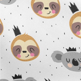 Big Heads Of Koalas And Sloths Pongee