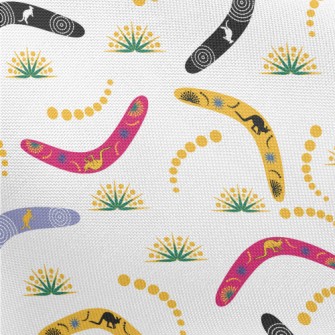Kangaroo Image On Boomerang Pongee