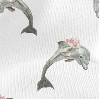 Dolphin With Flowers On Its Bo Stretch Jersey