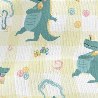 Big Eyed Crocodile Holding An  Stretch Jersey