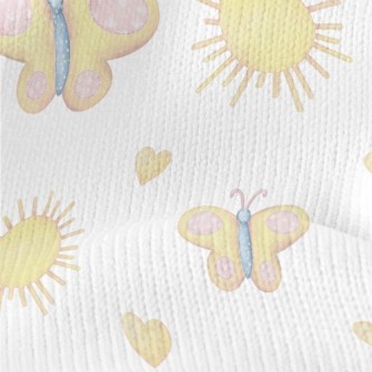 Butterfly With Circle Pattern Stretch Jersey