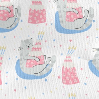 Greedy Cat Holding Cake Stretch Jersey