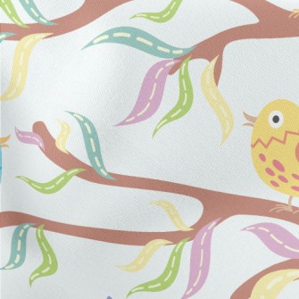Bird Singing On A Branch Lightweight Cotton Poplin